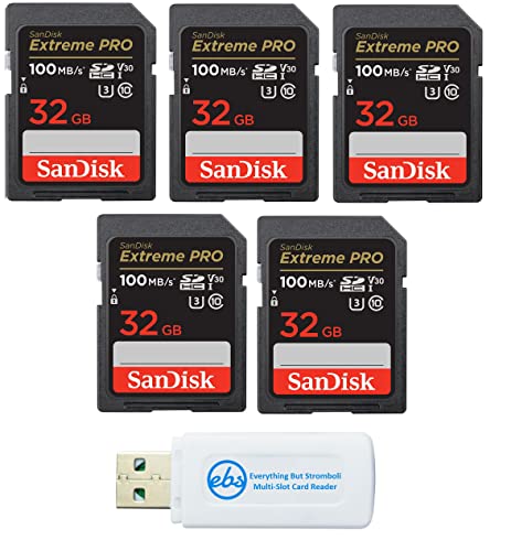 【中古】【未当てはめる・未開封品】SanDisk 32GB (Five Pack) SD HC Extreme Pro Memory Card works with Digital DSLR Camera SDHC 4K V30 UHS-I (SDSDXXG-032G-GN4IN) with Every