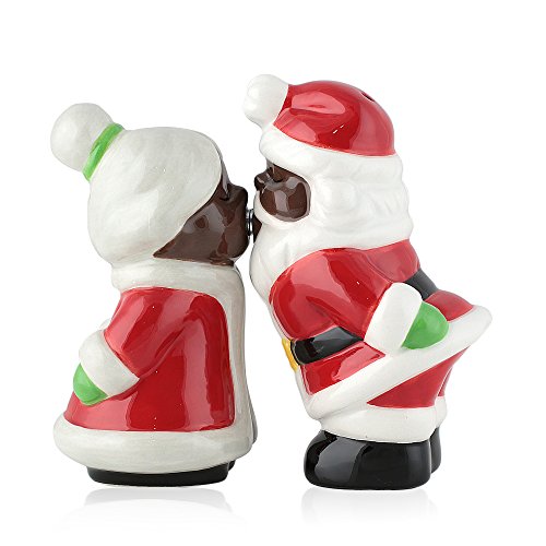 【中古】【未使用・未開封品】African American Mr. & Mrs. Santa Claus Kissing Salt and Pepper Shaker Set 18,608円