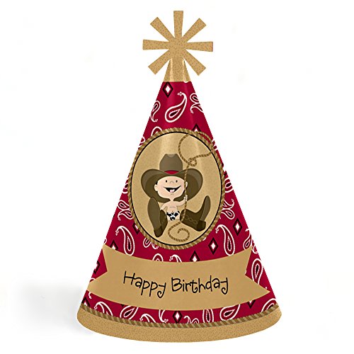 【中古】【未使用・未開封品】Little Cowboy - Western Cone Happy Birthday Party Hats for Kids and Adults - Set of 8 (Standard Size)