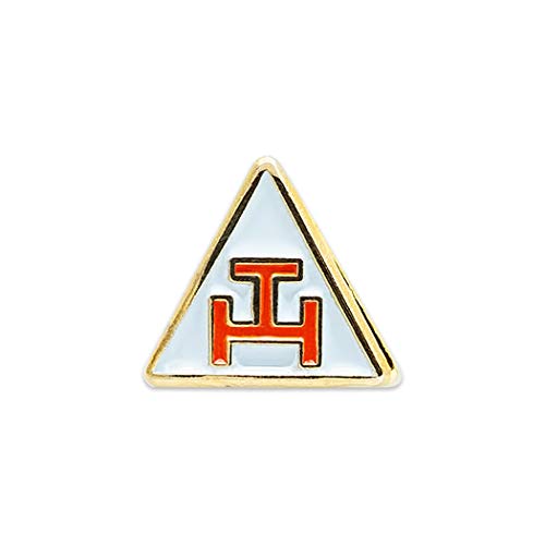 【中古】【未使用・未開封品】ロイヤルアーチ トライアングル フリーメーソン ラペルピン - [ホワイト&レッド][幅3/8インチ]