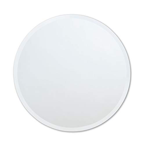 【中古】【未当て嵌める・未開封品】Better Bevel 24in x 24in フレームレスラウンドミラー | 1inベベルエッジ | 二階建てバスお部屋壁鏡鑑
