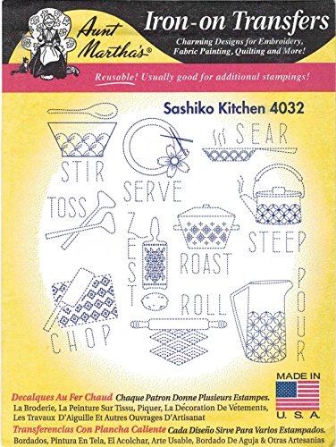 【中古】【未当て嵌める・未開封品】Sashiko Kitchen Aunt Martha\u0027s 熱っぽい鉄刺しゅう うつり変わり