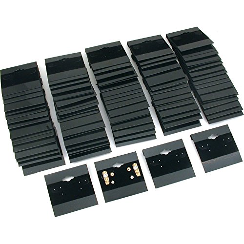 【中古】【未当て嵌める・未開封品】2?x 2ブラックイヤリングディスプレイハングカードブラックFlocked Hanging Earring歌留多2?x 2in