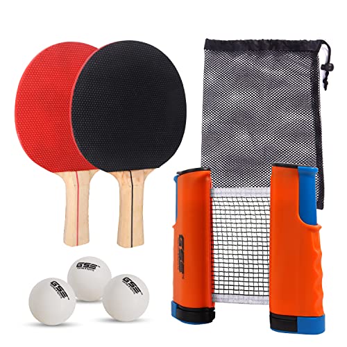 【中古】【未使用・未開封品】Retractable Anywhere Table Tennis Set with 2?Paddles & 3?Balls and aメッシュストレージバッグby GSE|AJIMURA-SHOP