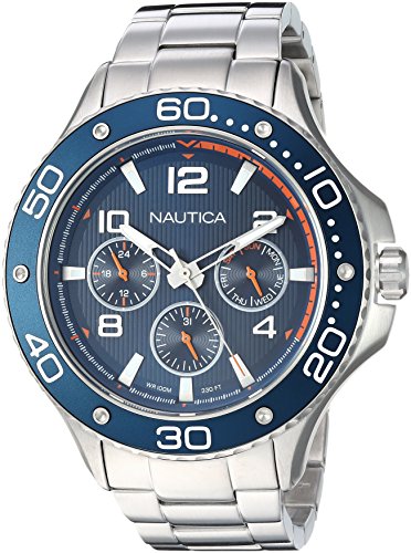 【中古】【未当て嵌める・未開封品】Nautica Watch NAPP25006 Pier, Analog, Water Resistant, Day/Date Display, Luminous Display, Stainless Steel Bracelet, Blue