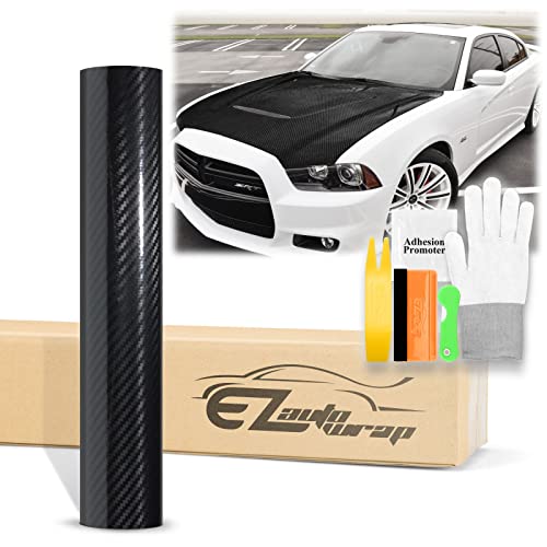 【中古】【未使用・未開封品】EZAUTOWRAP フリーツールキット ブラック 5Dカーボンファイバー 高光沢 カービニールラップステッカー デカール フィルムシート 気泡なし エアリ