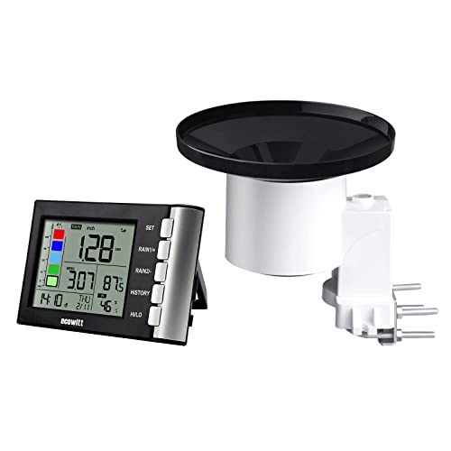 【中古】【未当て嵌める・未開封品】ECOWITT WH5360Bワイヤレスレインゲージ高的確さデジタル3-インチ-1気象状況ステイション、室内体温計および湿度計