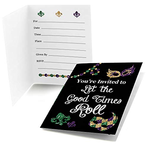 【中古】【未使用・未開封品】Mardi Gras???Fill In Masquerade Party Invitations ( 8?Count )