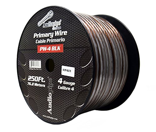 【中古】【未使用・未開封品】4?GAブラック電源配線Primary Ground 250?ft銅Mixケーブル車オーディオアンプ
