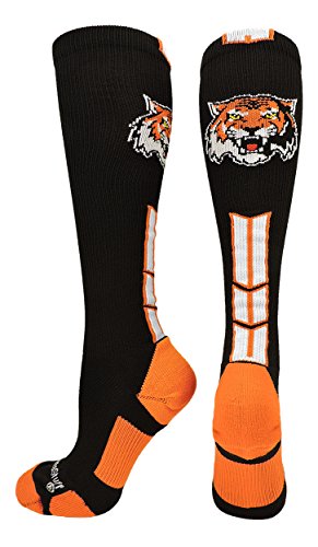 【中古】【未当て嵌める・未開封品】MadSportsStuff Tigers ロゴタイプ ふくらはぎまで丈靴下 L 黒いこと