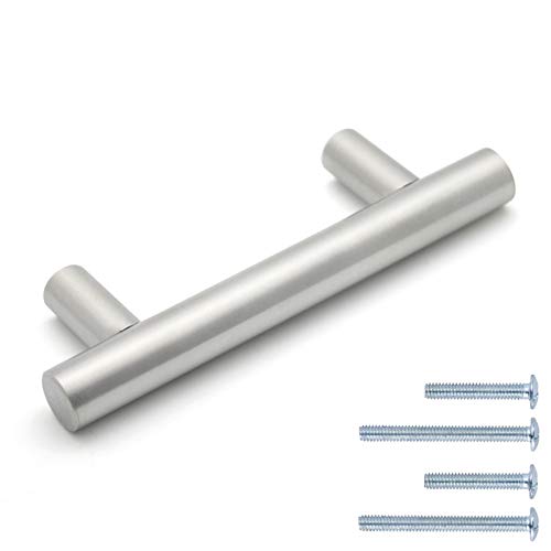 【中古】【未使用・未開封品】Knobonly 15個パック キッチンキャビネット取っ手 ステンレススチール キャビネット金具 2-1/2インチの穴の中心引き出しハンドル モダンなTバー|AJIMURA-SHOP