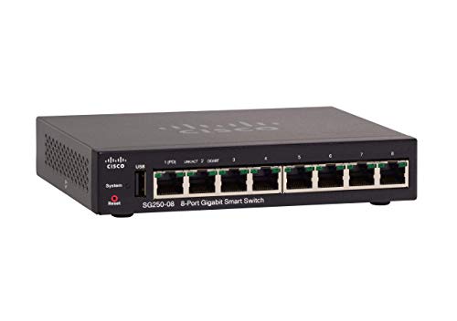 【中古】【未当て嵌める・未開封品】Cisco SG250-08 8ポートギガビットスマートスイッチ