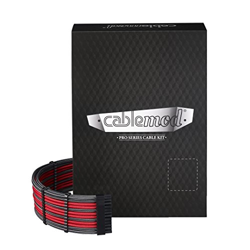 【中古】【未当て嵌める・未開封品】CableMod PRO ModMesh C続きものAXi、HXi\u0026RM(Yellow Label)有線テレビ一揃いの道具 - 炭素/赤いこと [コマーシャル-PCSI-FKIT-NKCR-R]