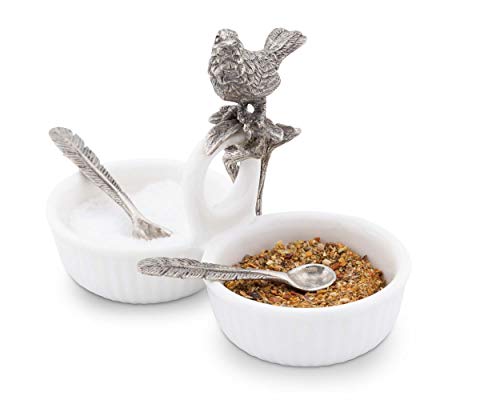 【中古】【未使用・未開封品】Vagabond家Song Bird DBL Salt Cellar with Pewter Featherスプーン