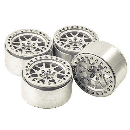 【中古】【未使用・未開封品】(Silver) - MOHERO 5.6cm RC Beadlock Wheels/Rims for 1/10 Scale Rc Crawler Car Wraith 90018 Pack of 4 (Silver)