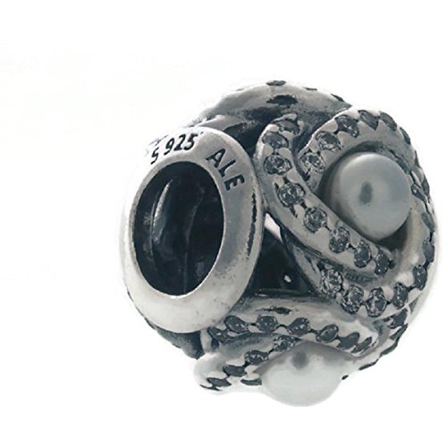 【中古】【未使用・未開封品】PANDORAスターリングシルバー夜光ラブノットチャーム。