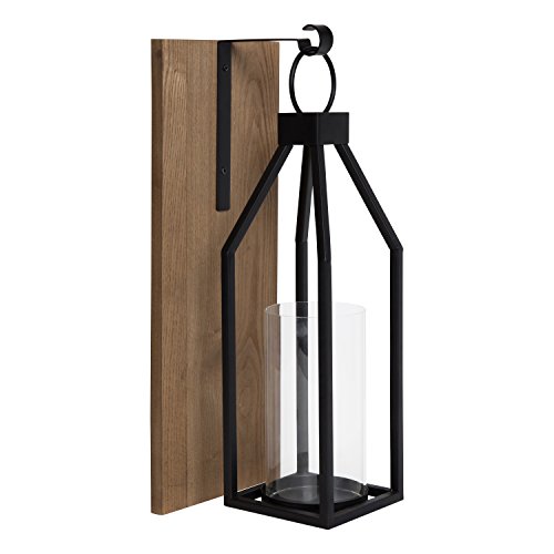 【中古】【未当て嵌める・未開封品】Kate and Laurel Oakly Wood and Metal Wall Sconce Candle Holder, Rustic Brown 141［並行輸入］