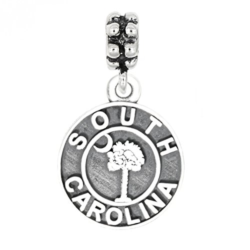 【中古】【未当てはめる・未開封品】スターリングしろがね色いぶし仕上South Carolina Discダングルビーズチャーム