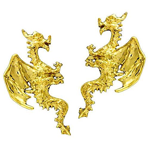 【中古】【未使用・未開封品】左と右ゴールドメッキPierceLess Flying Horned Dragon Ear Cuffラップ｜AJIMURA-SHOP