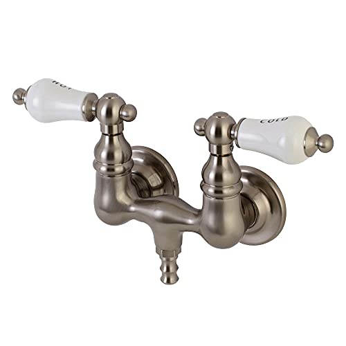 【中古】【未使用・未開封品】Kingston Brass 3-3/8インチ 壁マウント 2ハンドル タブ蛇口 2-7/8\