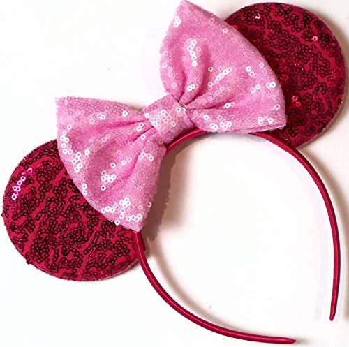 【中古】【未使用・未開封品】CLGIFT ピンク ミッキー耳 ハンドメイド 眠れる森の美女にインスパイアされたマウスの耳 ヘッドバンド ローズゴールド ミニーの耳 フリーサイズ画像