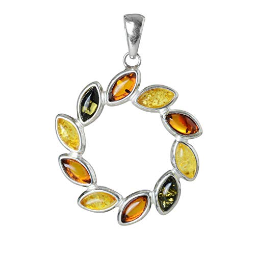 【中古】【未使用・未開封品】スターリングシルバーとマルチカラーBaltic Amberペンダント" Carrie"|AJIMURA-SHOP