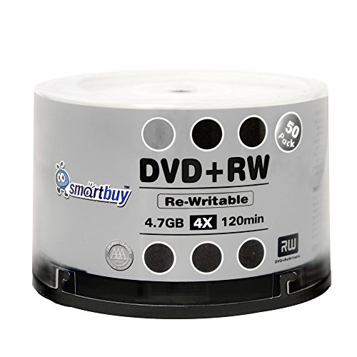 【中古】【未使用・未開封品】Smartbuy ブランクDVD+RW 4X 4.7GB 120分 ブランドロゴ 書き換え可能 DVDメディアディスク 50枚パック|AJIMURA-SHOP