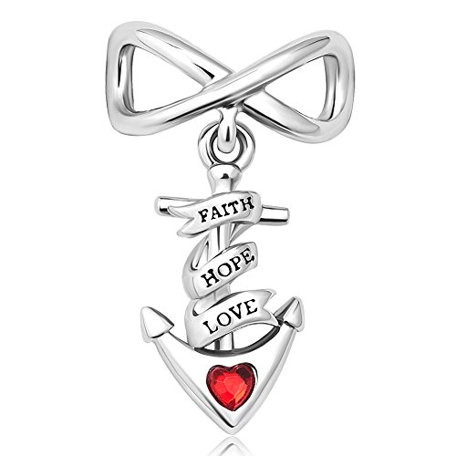 【中古】【未使用・未開封品】queencharms Faith Hope Loveアンカーチャームのインフィニティハートビーズチャームブレスレット｜AJIMURA-SHOP