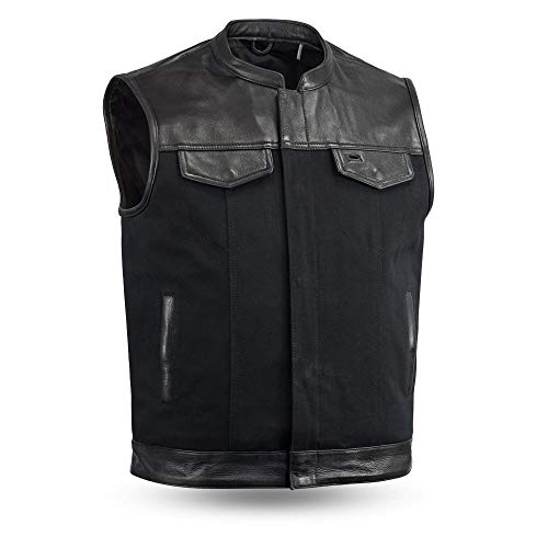 【中古】【未使用・未開封品】First Mfg Co メンズ 製造 49/51 コンボベスト 襟付き ブラック 5XL