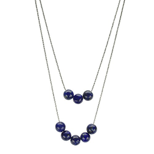 【中古】【未当てはめる・未開封品】連青色Lapis Stoneスターリングシルバーチェーンネックレス