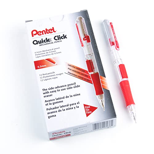 【中古】【未使用・未開封品】ぺんてる クイッククリック シャープペンシル 0.5mm レッド