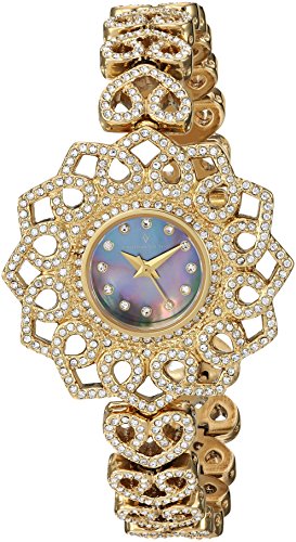 【中古】【未当て嵌める・未開封品】Christian Van Sant レディース シャンティイ」水晶金管楽器やステンレスカジュアルウォッチ、色ゴールドトーンダウン（模範例：Cv4814） ブラッ その他-靴