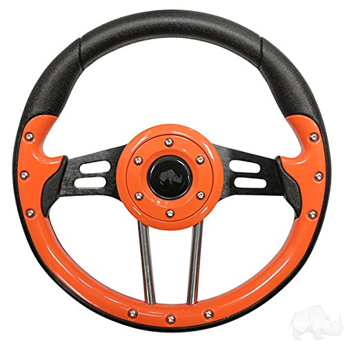【中古】【未当て嵌める・未開封品】RHOX ステアリング車輪 Aviator 4 カーボンファイバーグリップ/無光沢軽銀輻 差しわたし13in 13\" オレンジ色 RHDS-ACC-SW125"