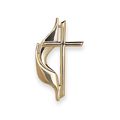 【中古】【未当て嵌める・未開封品】益荒男10?K黄色ゴールドLarge Methodist Cross Lapel Pin成人男性用(10?x 19?粍)