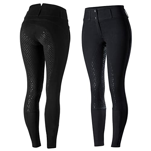 【中古】【未使用・未開封品】(38, Black(BL)) - Horze Daniela Women's Cotton Silicone Full Seat Breeches With High Waistband｜AJIMURA-SHOP