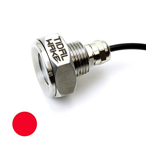 【中古】【未使用・未開封品】(Red) - Tidal Wake IP68 Underwater 1.3cm Standard Boat Drain Plug LED Light Built-in Driver & Overheat Protection 3 Yr/50,000hr Warrant