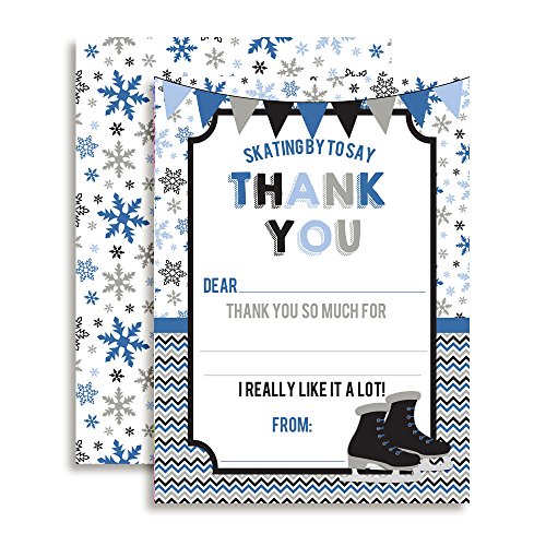 【中古】【未使用・未開封品】Ice Skating誕生日Thank You Notes for Boys、10個4?\