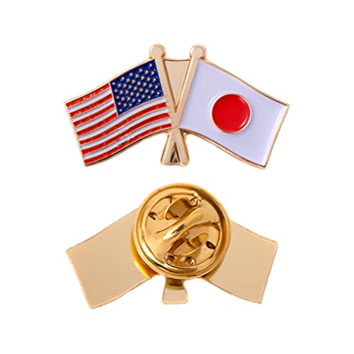 【中古】【未当て嵌める・未開封品】日本旗幟 ダブル信号旗 ラペルいの一番 エナメル 亜米利加 亜米利加 差し上げ物 鳥打ち帽 メンズ レディース 愛国主義 日本 (ダブルフラッグピン) ジュエリー・アクセサリー-メンズジュエリー・アクセサリー