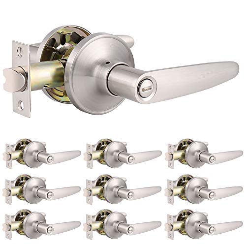 【中古】【未当て嵌める・未開封品】knobonly部屋の入り口手持ち部分Leverset Straight Locksetユニバーサルデシリットル815無光沢Ni完成生き肝 10 Pack DL815SN-BK-XSD-SN-10Pack