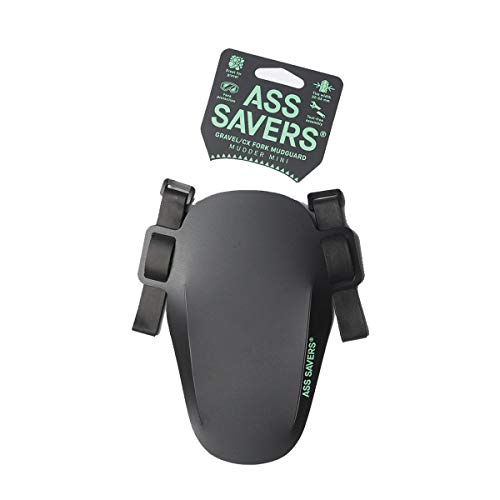 【中古】【未使用・未開封品】Ass Savers Mudder Mini - ブラック 自転車用マッドガード 顔&ヘッドセット保護 簡単&安全フィット 滑り止めストラップ付き すべてのクロス&グラ