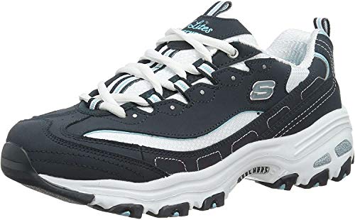 【中古】【未当て嵌める・未開封品】Skechers D\u0027Lites-Life Saver Navy/White Womens Fashion Sneaker Size 6W