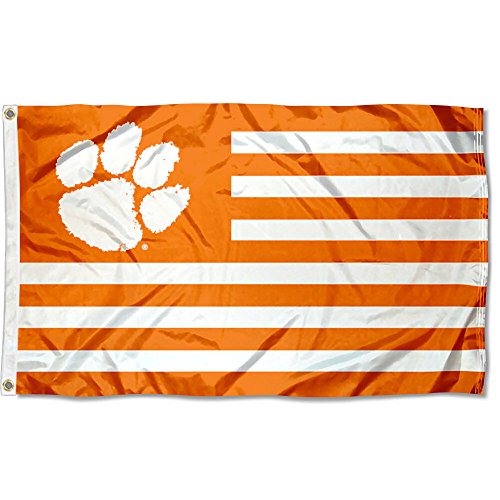 【中古】【未使用・未開封品】College Flags and Banners Co. Clemson Tigers Stars and Stripes Nation Flag