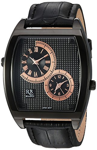 【中古】【未当てはめる・未開封品】ROBERTO BIANCI WATCHES メンズ ベンゾ」クォーツステンレススチールとレザーカジュアルウォッチ、色（真似形：Rb0742） 黒いこと