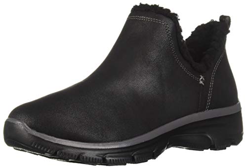 【中古】【未当て嵌める・未開封品】Skechers レディース イージーゴーイング埋めスコップ カラーブーティー フェイクファートリムアンクルブーツ, 黒いこと, 5