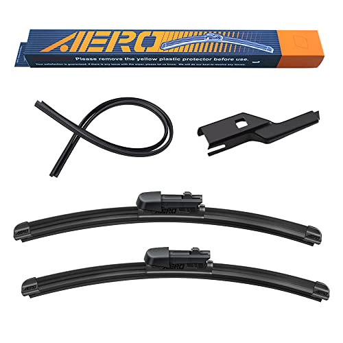 【中古】【未使用・未開封品】AERO プレミアムビーム OEM交換用フロントガラスワイパーブレード 26インチ+16インチ PTBピンチタブボタントッププッシュロック 2個セット