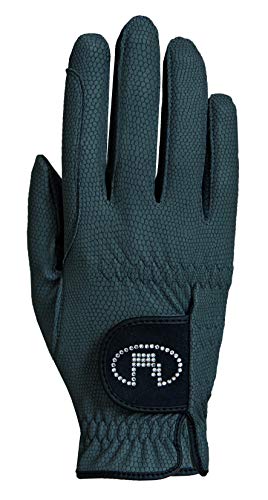 【中古】【未使用・未開封品】Roeckl - レディース クリスタル ライディンググローブ LISBOA, ダークグレー(anthracite), 6.5｜AJIMURA-SHOP 27,386円