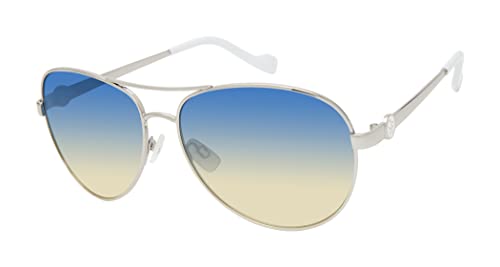 【中古】【未使用・未開封品】Jessica Simpson Women's J5596 Slvaq Non-Polarized Iridium Aviator Sunglasses, Silver Aqua, 60 mm 15,098円
