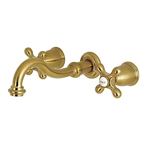 【中古】【未当て嵌める・未開封品】Kingston Brass Ks3127Ax ヴィンテージ 8in 真っただ中ウォールマウント ベッセルシンク水道の栓 7-4/9in スパウトリーチ 繻子金管楽器