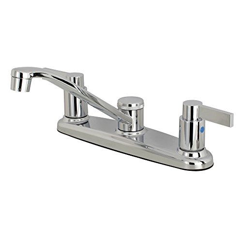 【中古】【未当て嵌める・未開封品】Kingston Brass FB111NDL NuvoFusion 8in 真っただ中仕かける 勝手もと水道の栓 7-5/8in スパウトリーチ 光輝Cr ガーデニング・農業-花・ガーデン・DIY-散水栓・蛇口