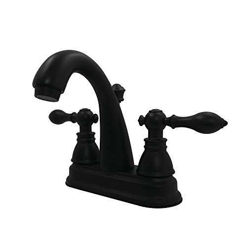 【中古】【未使用・未開封品】キングストン真鍮fsy5610acl 4インチセンターセット洗面所蛇口小売ポップアップ付き、4インチ、マットブラック